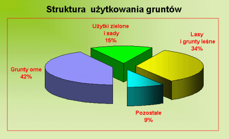 Struktura użytkowania gruntów - wykres kołowy